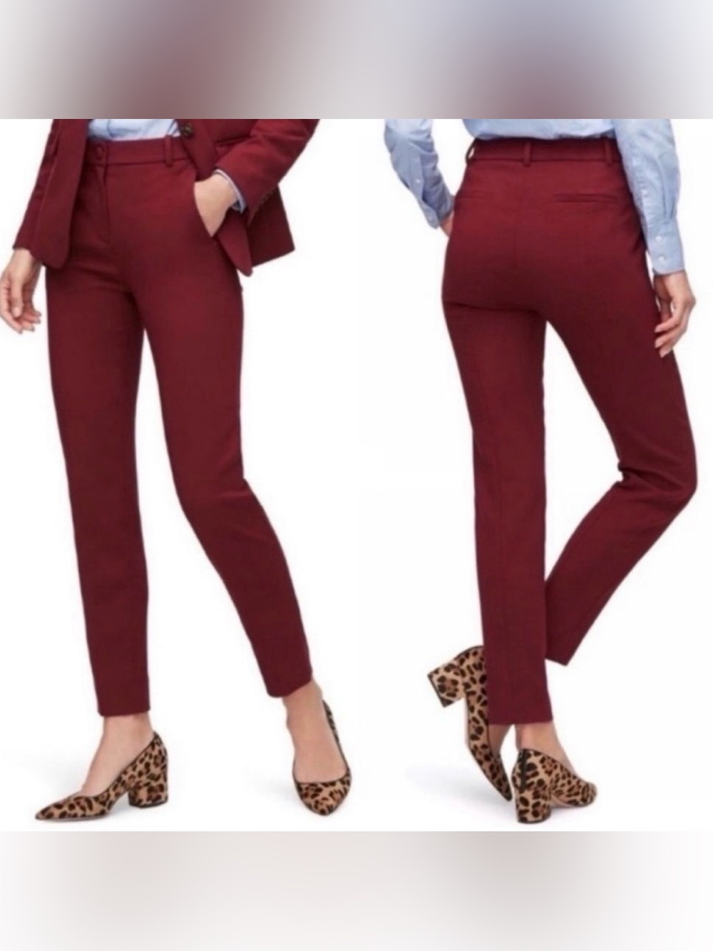 J. Crew Cameron Dress Pants in Burgundy - Work Attire